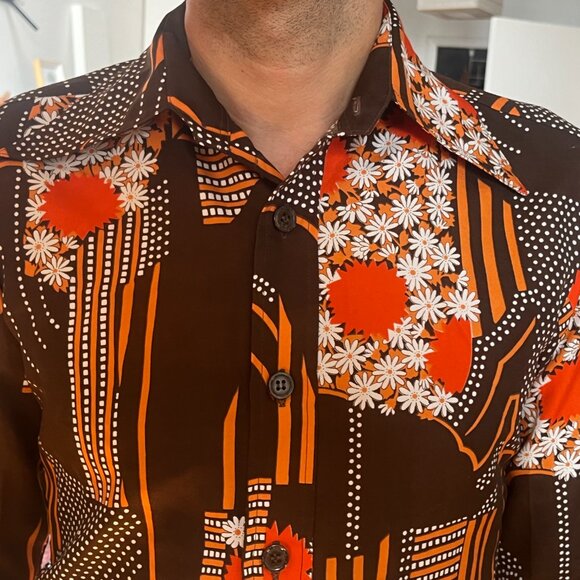 Vintage patterned dress shirt - Picture 4 of 5